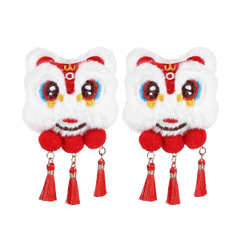 新年醒狮流苏发夹儿童女中国风