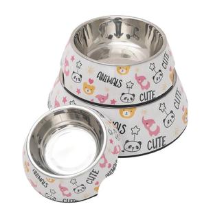 狗狗碗食盆304不锈钢狗盆猫碗饭盆防打翻专用喝水碗小狗宠物用品