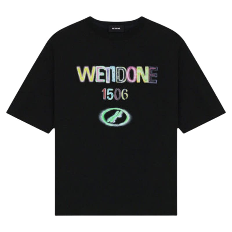 WE11DONE26秋冬新品男女同款手绘1506LOGO短袖T恤潮流时尚休闲
