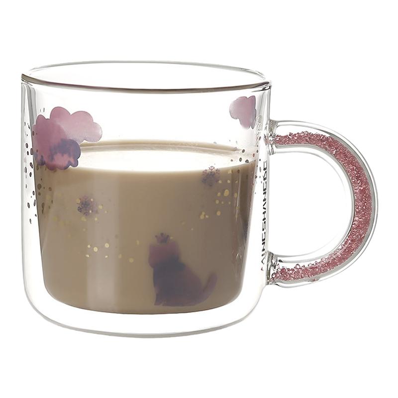 创意灌钻把手双层泡茶杯办公室