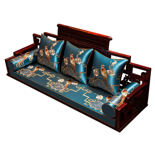 红木沙发坐垫罗汉床靠背垫中式实木罗汉床五件套专用座垫套罩定制