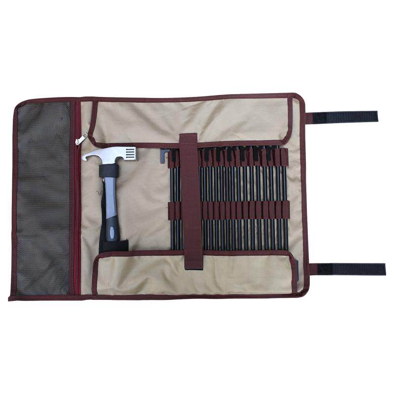 川跃户外露营地钉收纳包天幕帐篷固定加粗地钉风绳锤子套餐收纳袋