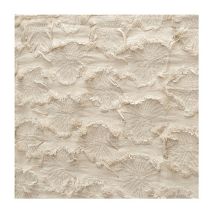 棉麻流苏布料亚麻提花暗花手剪花外套裙子包包DIY服装设计师面料