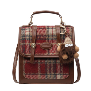 小众通勤双肩背包女2025新款复古百搭斜挎包高级感单肩手提包