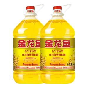 金龙鱼花生浓香调和油食用植物调和油4L家用烹饪煎炸炒菜