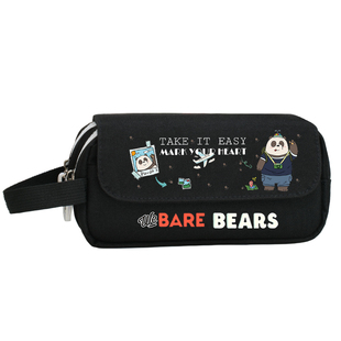 咱们裸熊可爱小学生铅笔袋日系大容量文具笔盒初中生男女生收纳袋