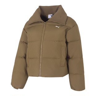PUMA彪马卡其色羽绒服女装2025冬季新款运动服保暖棉服外套635807