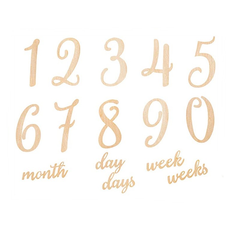 现货跨境拍摄道具婴儿生日里程碑字母月和年份里程碑装饰积木玩具