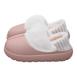 稻草人eva可拆卸棉拖女冬季室内家居防滑静音厚底棉拖男加绒外穿