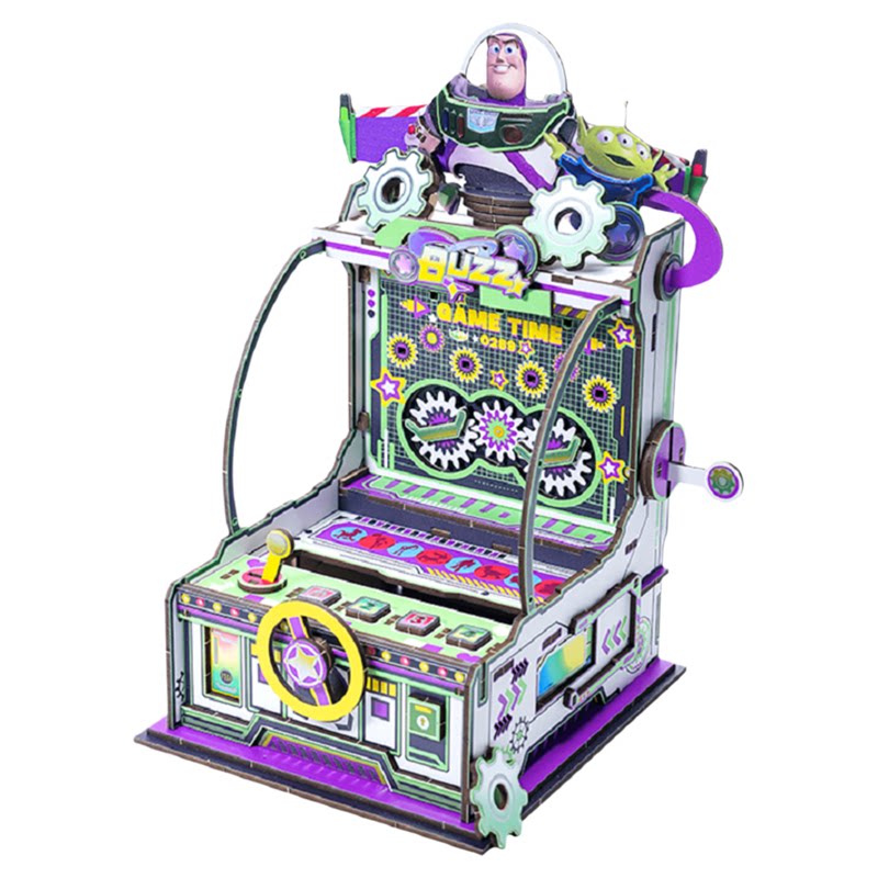 巴斯光年木质立体拼图3D推币机存钱罐手工拼装摆件创意儿童玩具