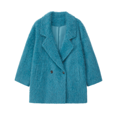 艾文文2026秋冬羊绒羊毛拉绒大衣