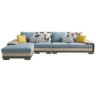 全友家居现代简约风实木框架布艺沙发大户型客厅家用l型转角沙发