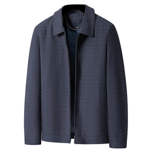 爸爸春秋休闲外套2026新款中年男士商务行政夹克中老年人春装上衣