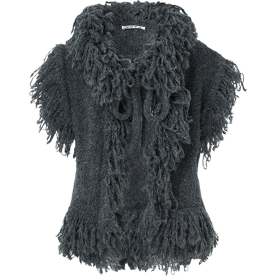 【季末折扣】wmwm 女士秋冬复古艺术流苏羊毛混纺马甲