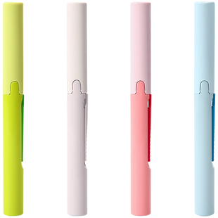 日本普乐士PLUS笔式便携小剪刀不锈钢剪线头创意家用笔形学生用省力剪纸刀手工小号迷你可随身折叠小剪子