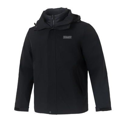 斯凯奇男装冬季新款三合一冲锋式外套羽绒内胆男款夹克运动登山服