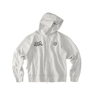 CoosRetro 美式条纹开衫连帽卫衣男春季潮牌宽松休闲百搭运动外套