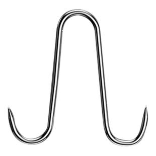 双头腊肉挂钩不锈钢香肠烤鸭挂勾户外晒牛肉干咸鱼神器加粗挂肉钩