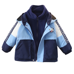 奥特曼衣服男童冬季外套2025新款儿童加厚三合一冲锋衣男孩冬装帅