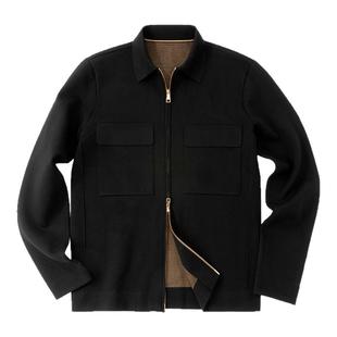 MrBu布先生微廓方形口袋羊毛外套男秋冬商务翻领夹克BT12218断码