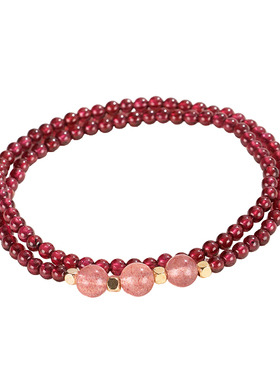 【杭州灵隐官方】石榴石多圈手链