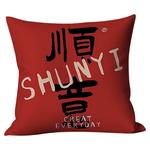 中式国潮创意文字抱枕吉祥如意家居腰背靠枕沙发汽车靠垫双面枕套