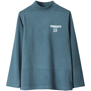 胖男童德绒打底衫半高领秋冬款青少年男孩双面薄绒保暖衣胖童秋衣