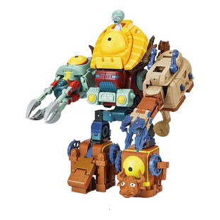 植物大战僵尸男孩变形玩具机器人组装五合体机甲金刚儿童益智拼装