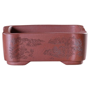 『立柱小长方』暖暖精选手工紫砂微型盆绿植盆景假山微景观张克磊