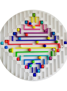 简约彩色立体球体挂画