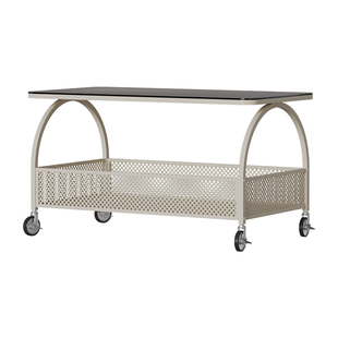 奶油风可移动方形客厅小户型茶几网红简约钢化玻璃可储物小型茶桌