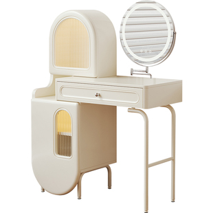 法式梳妆台收纳柜一体大容量轻奢高级感主卧二合一书桌化妆桌新款