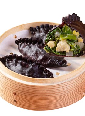 野人日记魔芋黑米豆腐小白菜大蒸饺早中晚餐代餐轻食速食冷冻饺子