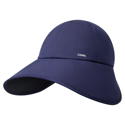 骆驼防晒鸭舌帽女UPF50+防紫外线新款大帽檐太阳帽黑胶遮阳防晒帽