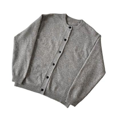 高级感老钱风羊毛混纺开衫毛衣男