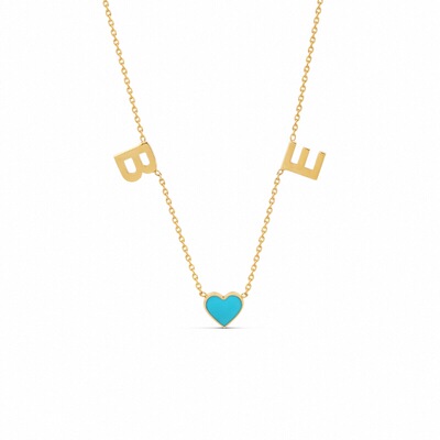 TENCOO专属定制字母与爱心项链