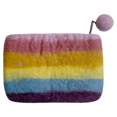 尼泊尔手工羊毛毡马卡龙零钱包