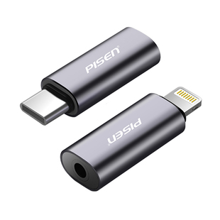 品胜耳机转换头Typec音频线转接头lightning转3.5mm圆孔接口转换器适用苹果17/16华为14手机台式电脑外接USB