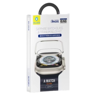蓝猩适用WatchUltra3/2/1蓝宝石手表钢化膜新款苹果手表膜Ultra49mm钛合金边框applewatch手表保护膜原机金属