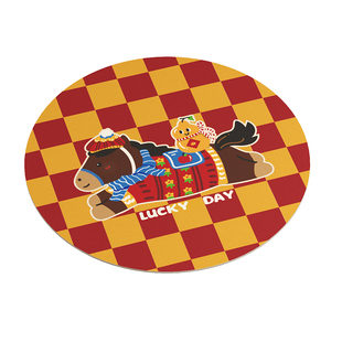 小马蒂奇马年新款卡通喜庆可爱吸水杯垫皮革茶杯垫少女心隔热防烫