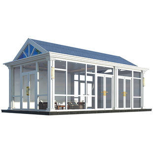 光标佛山工厂直销铝合金别墅庭院凉亭中式茶室白色欧式阳光房定制