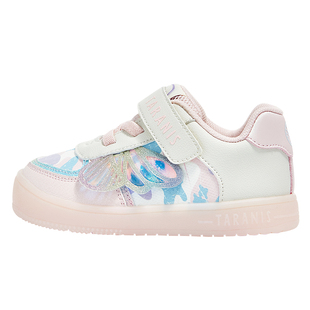 泰兰尼斯春秋新款女童闪灯鞋防滑软底学步鞋女宝宝发光鞋机能鞋子