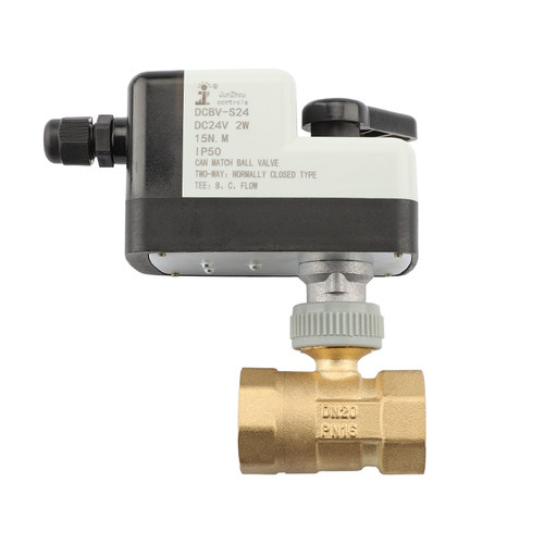 俊州DCBV-S12/24三线一控电动球阀手自一体黄铜不锈钢DC12V/DC24V