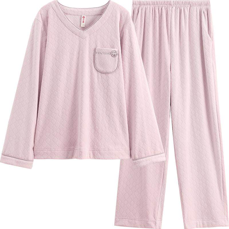 芬腾情侣睡衣海岛绒保暖家居服