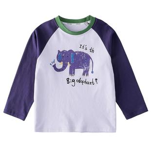 【100棉+抗菌】棉花堂男童纯棉长袖t恤春装儿童体恤女童打底衫