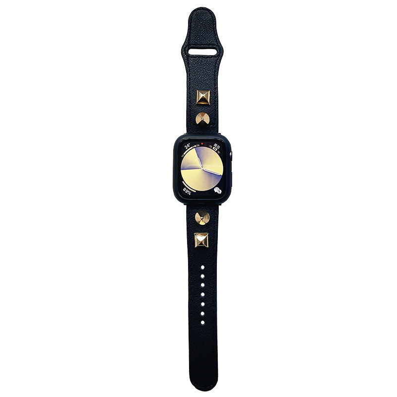 铆钉真皮高级适用iwatch手表表带