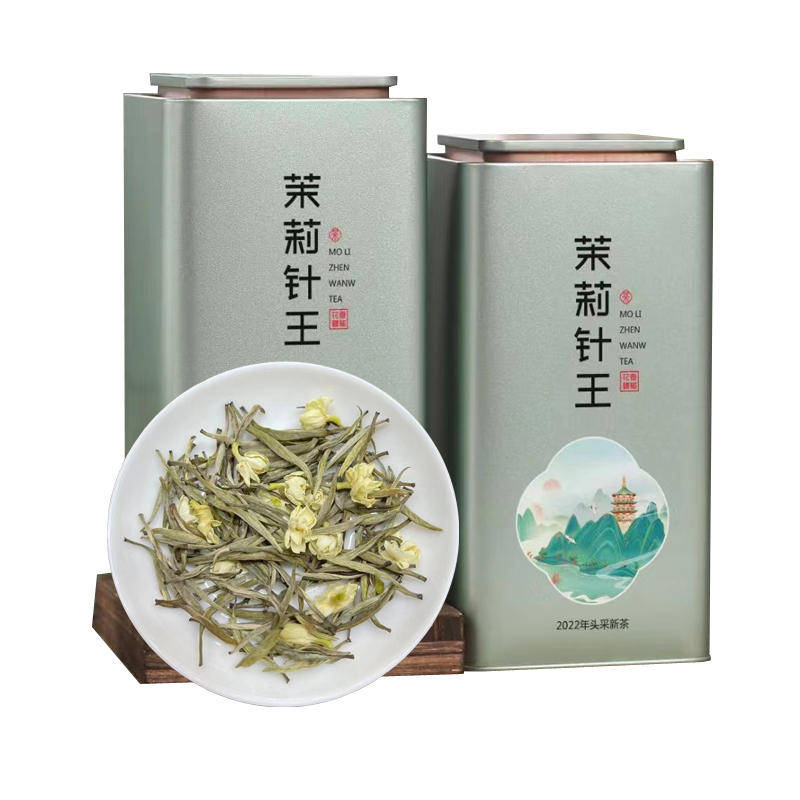 尧芳茉莉花茶2024新茶叶茉莉针王散装茉莉花浓香型绿茶罐装500克