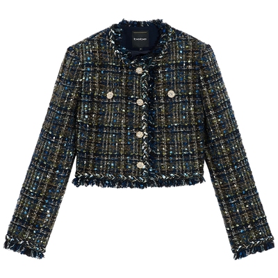 bebe冬季新款花呢小香风外套