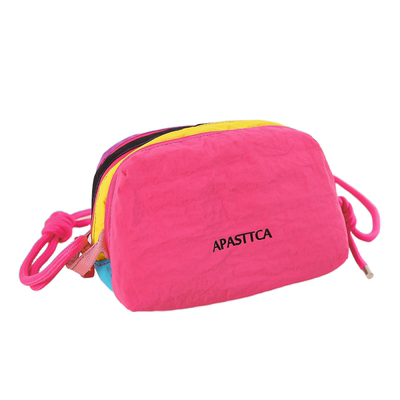 撞色化妆包大容量可单肩斜挎化妆品收纳包多巴胺分层笔刷包手拿包