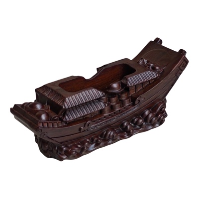 船帆凹槽实木奇石底座石头木座子水浪摆件免挖槽木头船型底托d015